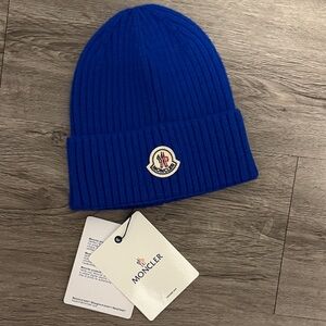 Moncler Blue Ribbed Beanie